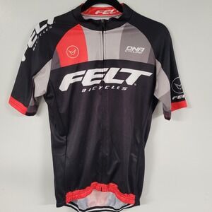 Felt Bicycles Cycling Jersey Short Sleeve Black Red Gray DNA Cycling L